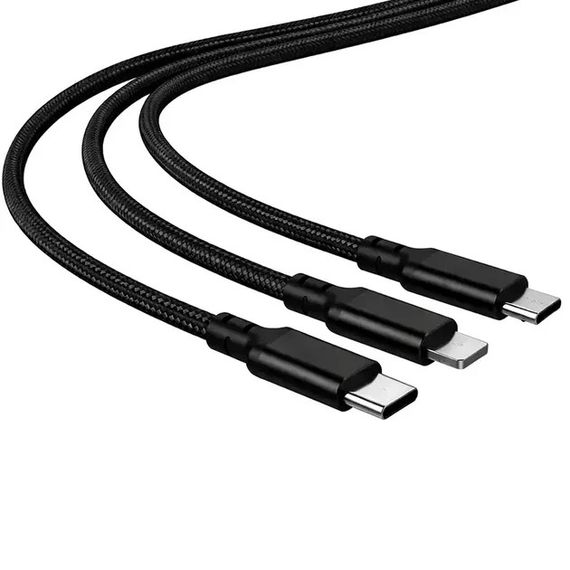 Кабель 3 в 1 26X-202 USB-A 1,2 м черный | Зображення 3