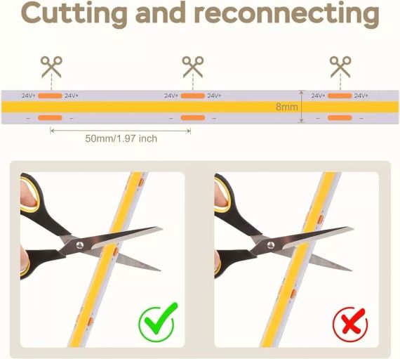 Світлодіодна стрічка Luktix COB 10M, світлодіодні стрічки натурального білого кольору 4000K, світлодіодна стрічка | Зображення 6