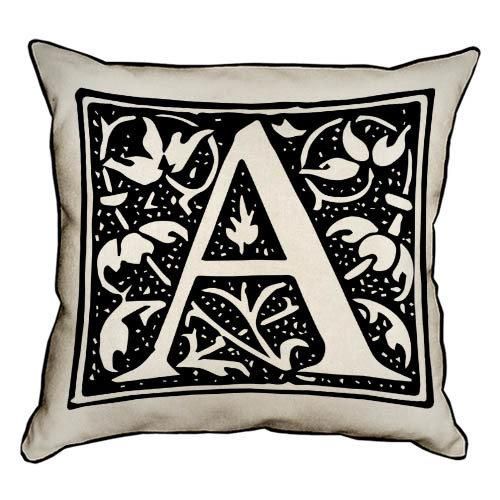 Подушка з мішковини Letter A 45x45 см (45PHB_ABC001_WH)