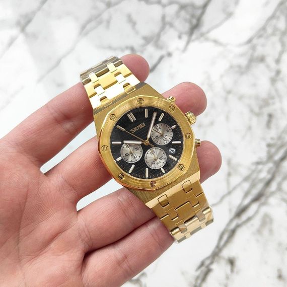 Чоловічий кварцевий годинник  Skmei 9296 Gold/Black