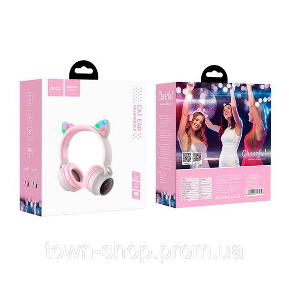 Беспроводные Bluetooth наушники HOCO W27, Pink/Gray, Box | Зображення 3