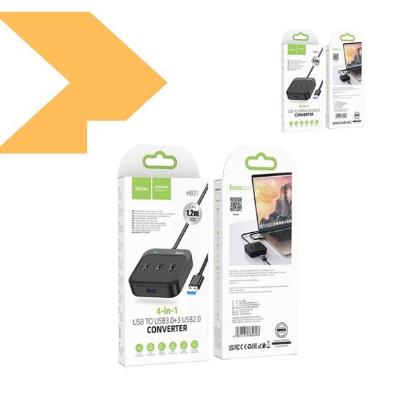 USB-хаб 4-в-1 HOCO HB31 Easy (34379-01_191) | Зображення 1