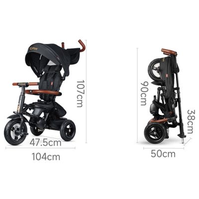 Детский велосипед QPlay Rito Deluxe Складаний Триколісний Black (S380-17RitoDeluxeBlack) | Зображення 1