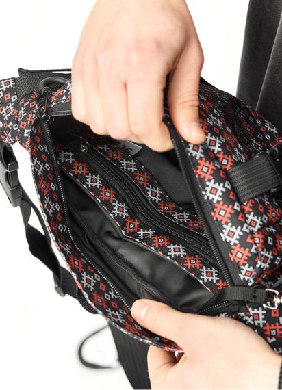 Большая мужская сумка бананка Sambag DynamicDart чорна тканевая 38 × 21 × 7 см (80411148m) | Зображення 5