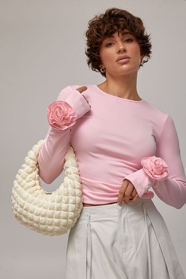 Еластичний лонг з трояндами - рожевий цвет, ONE SIZE (є розміри)