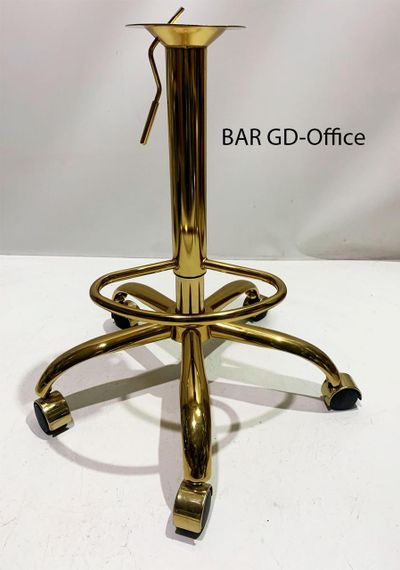 Високий стілець на золотій хрестовині з колесами Foro Button BAR GD-Office з регулюванням висоти, м'яке сидіння велюр рожевий В-1021 | Зображення 2