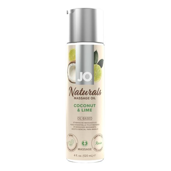 Масажна олія JO Naturals Massage Oil Coconut&Lime з натуральними ефірними оліями 120мл Sex Aura