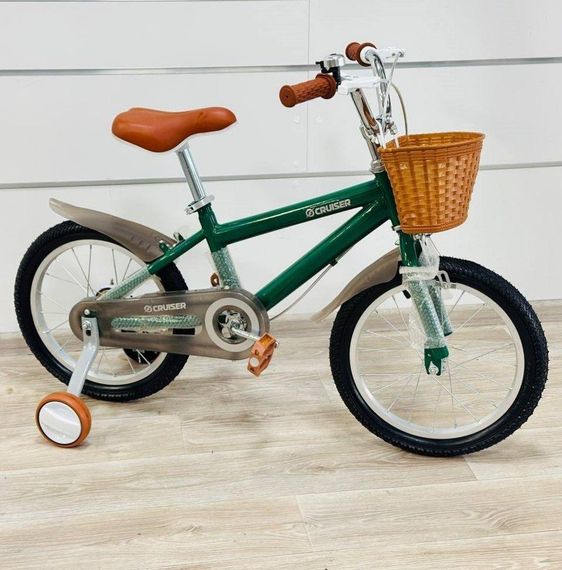 Дитячий велосипед 14" M01 Classic British Style | Легка алюмінієва рама, ручні гальма, кошик та страхувальні колеса | Зображення 3