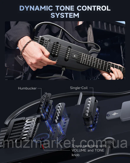 Silent гітара Donner HUSH-X Black | Зображення 5