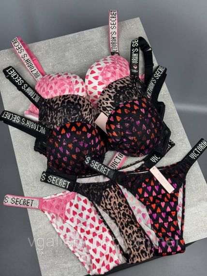 Комплект жіночий Victoria`s Secret, комплект зі стразами і мереживом , Жіночий комплект Вікторія Сикрет - Новинка 2026 | Зображення 2