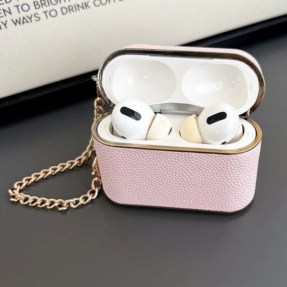 Кожаный футляр Suitcase для наушников AirPods 3 Pink | Зображення 2