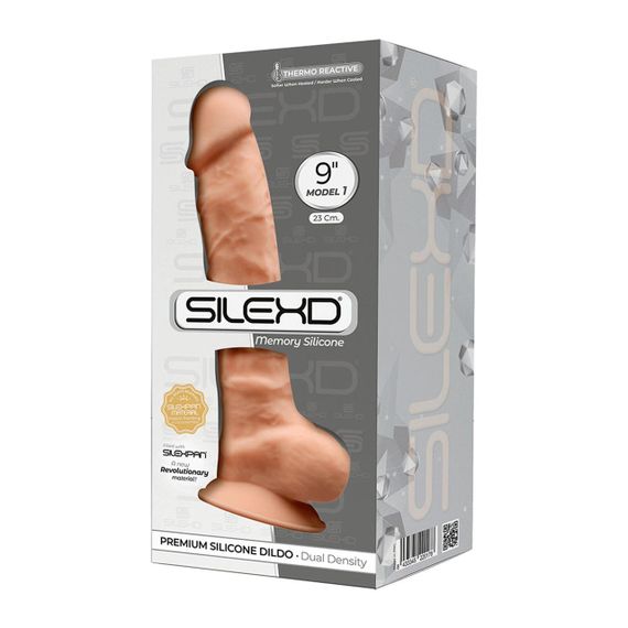 Фалоімітатор SilexD Tomas Flesh (MODEL 1 size 9in), двошаровий, силікон + Silexpan, діаметр 4,9см | Зображення 1
