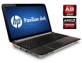 Ноутбук Б-клас HP Pavilion dv6-6135dx / 15.6" (1366x768) TN / AMD A8-3500M (4 ядра по 1.5 - 2.4 GHz) / 8 GB DDR3 / 128 GB SSD / AMD Radeon 6600M, 1 GB GDDR5, 32-bit / WebCam / Win 10 Pro б/в