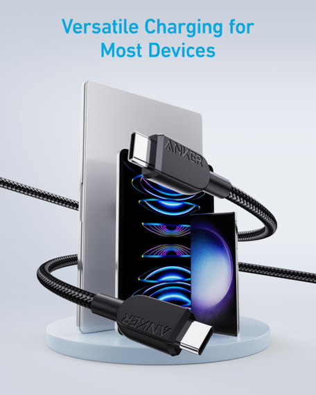 Кабель Anker 310 USB-C to USB-C - 1.8m 240W Nylon Black | Зображення 1