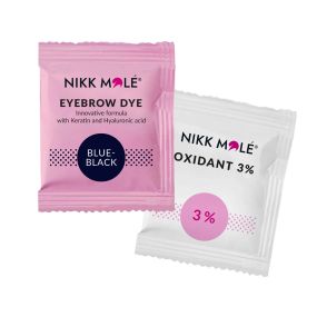 Фарба для брів і вій Nikk Mole Blue Black у саше, 5 мл