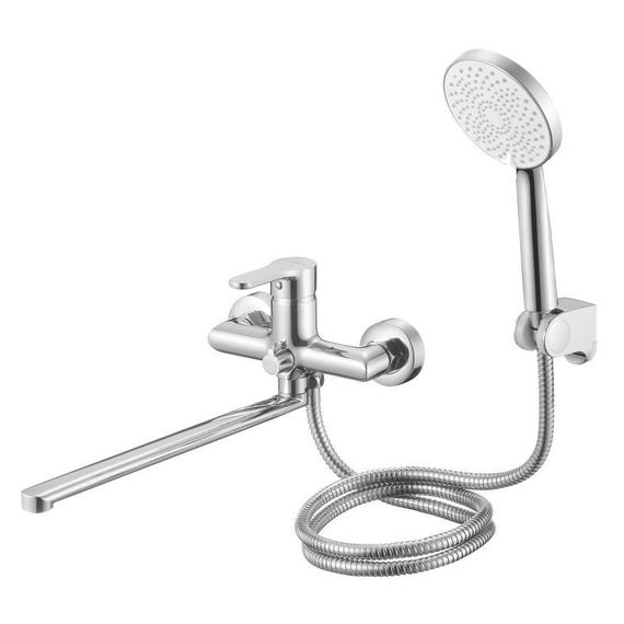 Смеситель латунный для ванны Lidz Astra 005 с поворотным изливом (c душевым гарнитуром) (k35) LDAST005CRM48088 Chrome | Зображення 2