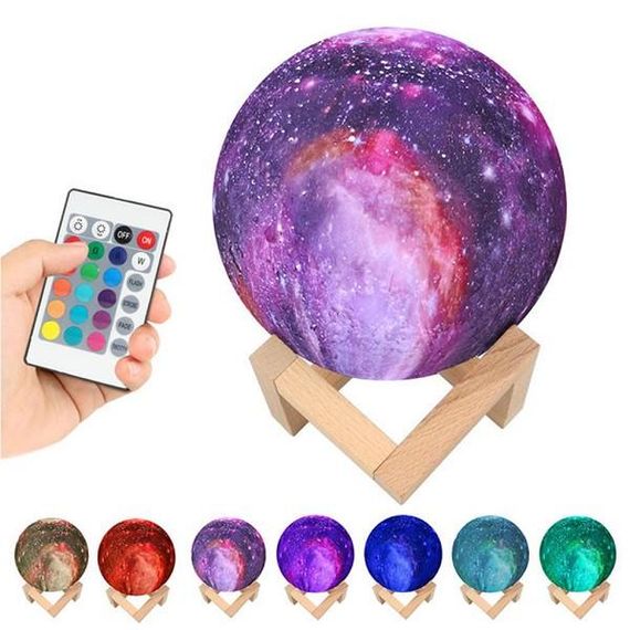 Настільний сенсорний світильник – нічник Місяць Magic 3D RGB Moon Light з пультом | Зображення 2