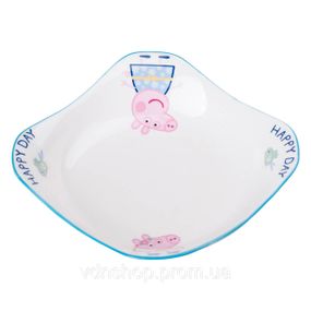 Порцелянова глибока глибока квадратна тарілка для дітей 350 мл HP-15-16