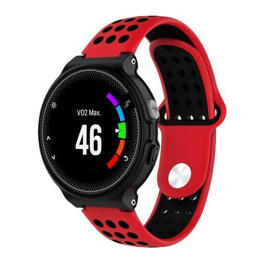 Спортивный ремешок с перфорацией Primo для часов Garmin Forerunner / Approach - Red&Black