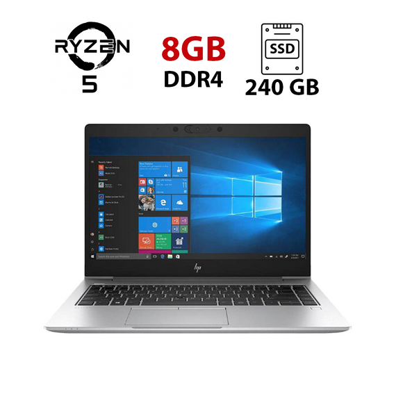 Ультрабук HP EliteBook 745 G6 / 14" (1920x1080) IPS / AMD Ryzen 5 Pro 3500U (4 (8) ядра по 2.1 - 3.7 GHz) / 8 GB DDR4 / 240 GB SSD / AMD Radeon RX Vega 8 Graphics / WebCam / HDMI б/у