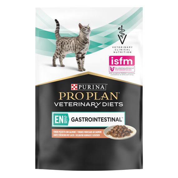 Вологий корм для котів із захворюваннями ШКТ з лососем Purina Veterinary Diets EN Gastrointestinal 85 гр х 10 шт | Зображення 2