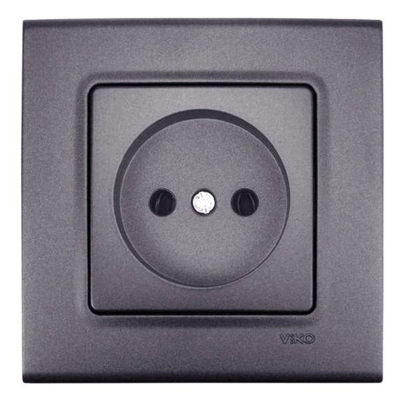 Розетка одинарна VIKO Linnera без заземлення, Сірий Граніт (90402007)