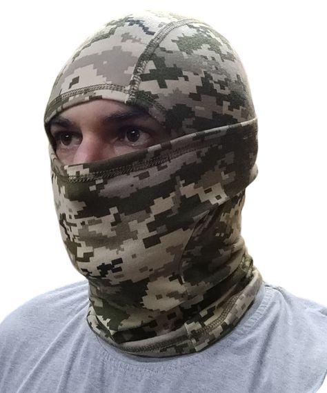 Балаклава мужская тактическая подшлемник  пиксель трикотаж летняя Tactical Balaclava | Зображення 3
