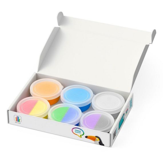 Набір пластиліну "Птахи: Пінгвін, Павлин, Тукан" ЛІПАКА 60026-UA01 самостійно твердіє | Зображення 1