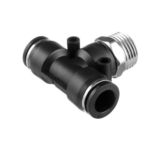 Цангове з'єднання Т-подібне для поліуретанових та ін. шлангів 12*12 мм, 1/2" зовн. різьба INTERTOOL PT-2364 | Зображення 1