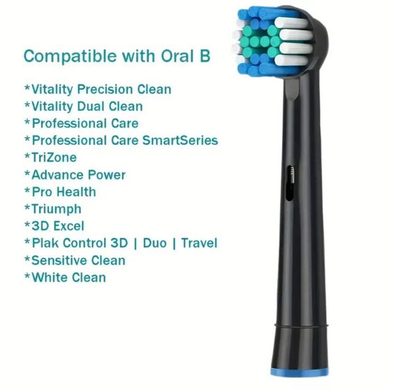 Змінні насадки для електричної зубної щітки Oral-B 16 шт., підходять для Precision Clean, Advance Power та ін. Чорні | Зображення 8