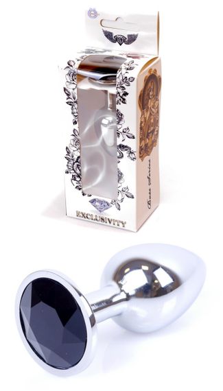 Анальний затор Boss Series - Jewellery Silver PLUG Black S, BS6400013 sexstyle