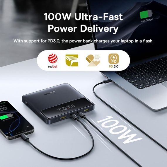 Повербанк Baseus Blade Power Digital Display HD Edition 20000mAh 100W 6A з технологією QC3.0+PD3.0 | Зображення 5