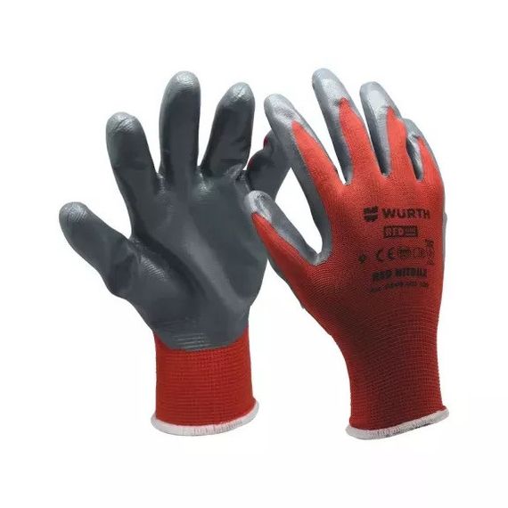 Рукавиці захисні WURTH RED NITRILE пара розмір 10 (0899403110)