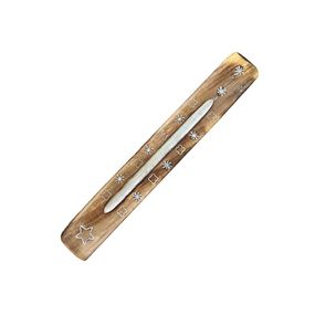 Підставка під пахощі з мангового дерева із білим покриттям Зірка 5056368304705-1