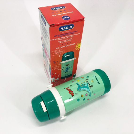 Дитячий вакуумний термос Magio MG-1049M з нержавіючої сталі 350 мл, Термос для чаю помповий | Зображення 5