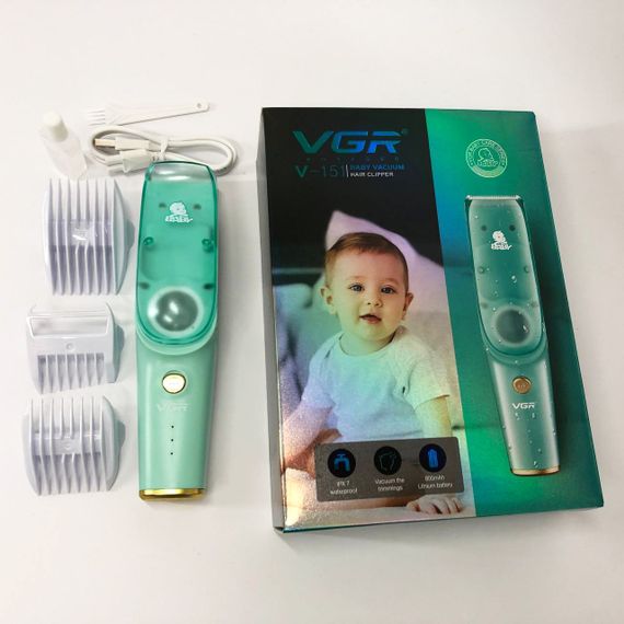 Машинка с вытяжкой для стрижки детей и младенцев VGR V-151 Baby со сменными насадками EG-15 | Зображення 7