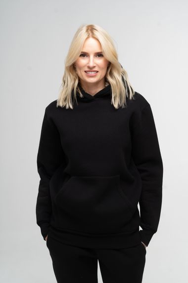 Худі жіночий утеплений чорного кольору, M