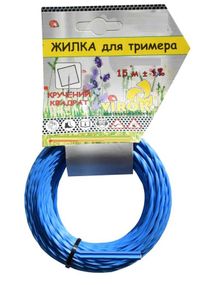 Жилка для тримера "Кручений КВАДРАТ" TM VIROK : Ø= 2.4 мм, l= 15 м VR-10V013