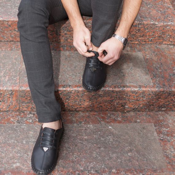 Туфли мужские из натуральной кожи Prime Shoes черные 40 размер | Зображення 3