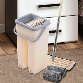 Швабра з відром і самовіджимом 4л Тріумф, Spin Mop Scratch Cleaning 360, швабра ледарка