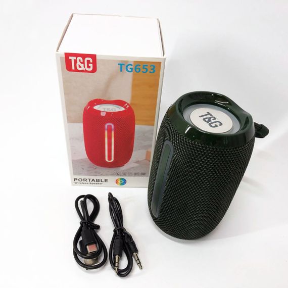 Портативна Bluetooth-колонка TG653 USB з ремінцем. RK-191 Колір: зелений | Зображення 8