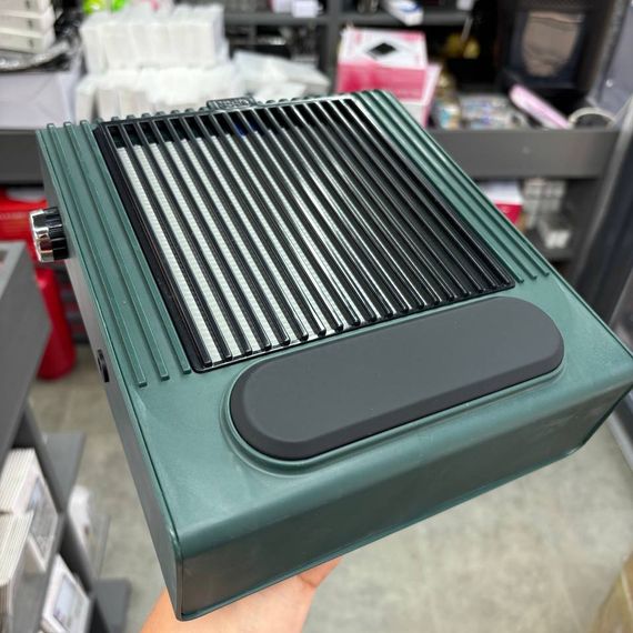 Настольная маникюрная вытяжка Simei 858-1 с многоразовым HEPA фильтром, темно-зеленая