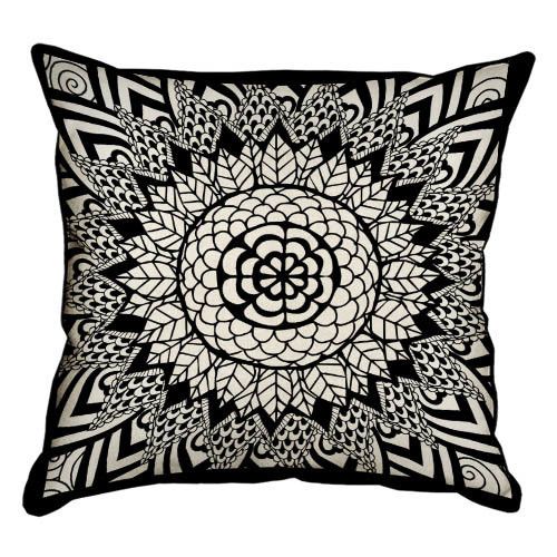 Подушка с мешковины Орнамент 45x45 см (45PHB_TFL029_BL)