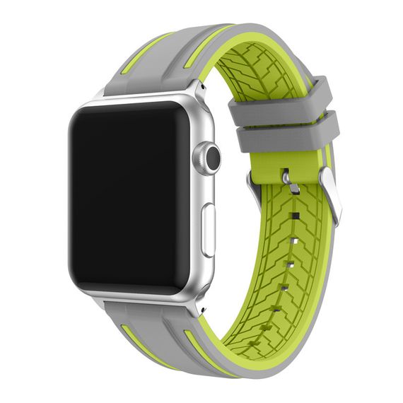 Силиконовый ремешок Primo Color Strip для Apple Watch 38mm / 40mm / 41mm - Grey&Yellow | Зображення 1