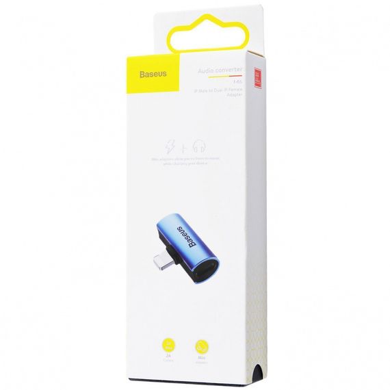 Перехідник AUX Baseus L46 Lightning to Lightning + Lightning, Сріблястий | Зображення 1
