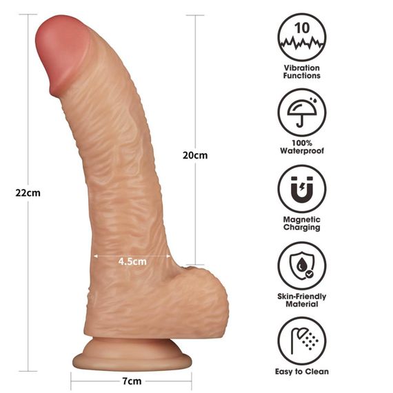 Реалістичний вібратор - Vibrating Power Basics Cock 8.5" Sex Aura | Зображення 1