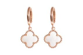 Серьги-подвески из красного золота с перламутром S-0327