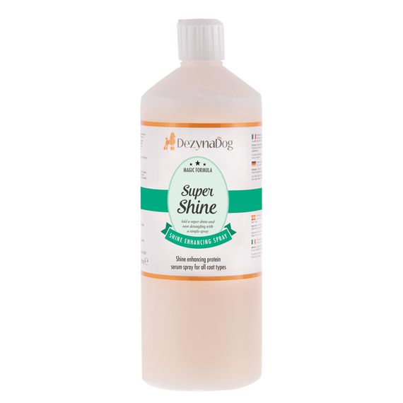 Спрей-сироватка Dezynadog Super Shine  для блиску кондиціонує шерсть полегшує ковзання щітки та гребінця по шерсті   з проте