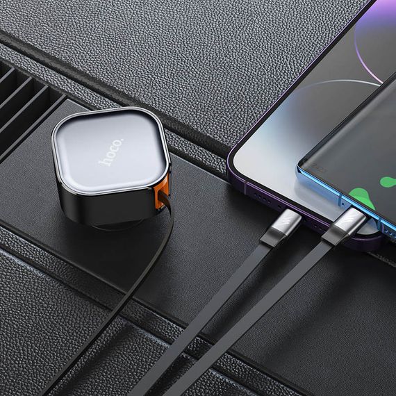 АЗП Hoco NZ13 Clever PD30W + висувні кабелю Type-C and Lightning Black | Зображення 6