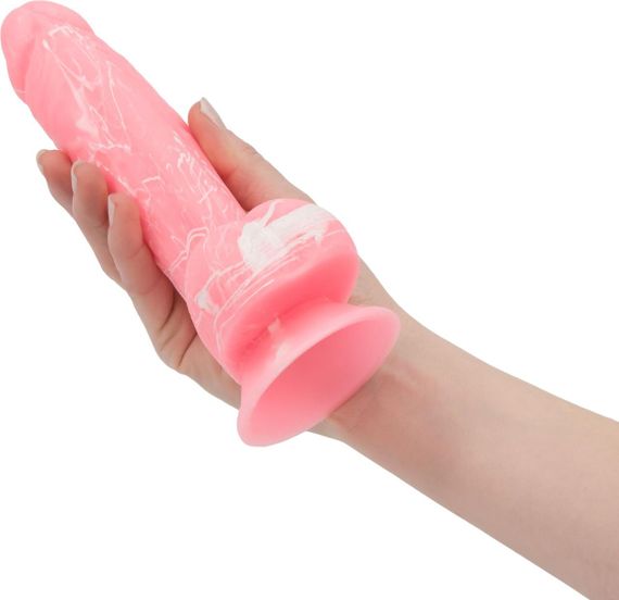Светящийся в темноте фаллоимитатор ADDICTION - BRANDON - 7.5" - PINK G.I.D. /W PB, 19 см, силикон Sex Aura | Зображення 6